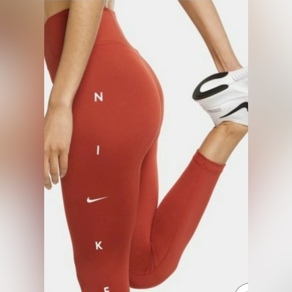 Nike Pants - Nike Red The One Print Tight Fit Mid Rise 7/8 Leggings Size Small NWT